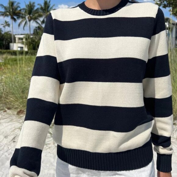 Brandy Melville Sweaters - Brandy Melville Brianna Cotton Thick Stripe Sweater